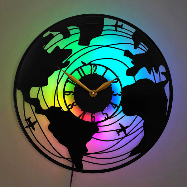 Travel Clock World Clock World Map Wall Clock World Map Clock World Map Wall Clock Decor Gift