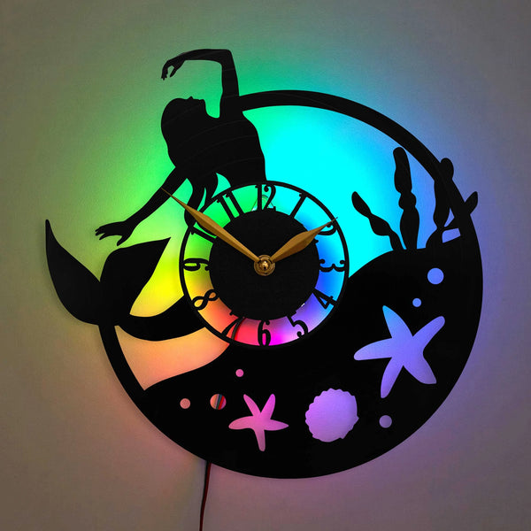 Mermaid Wall Clock Decor