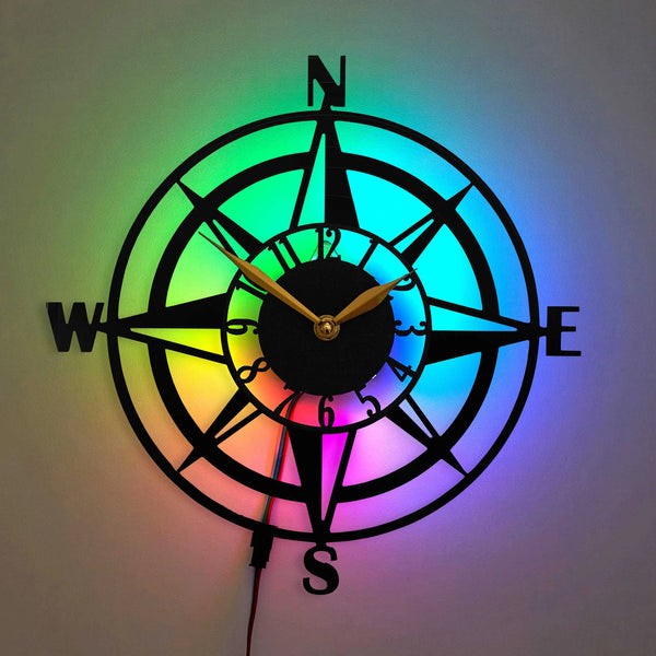 Wind Rose Wall Travel Clock Travel Wall Clock