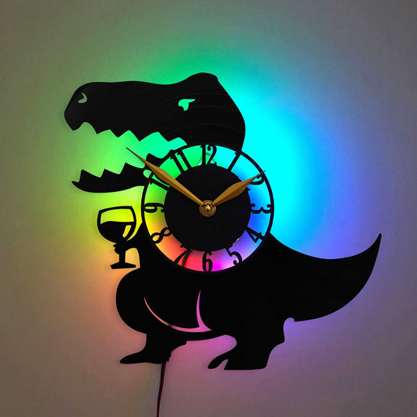 Dinosaur Clock, Dinosaur Wall Decor, Gift Idea, Funny Dinosaur Decor, Unique Gift for Dinosaur Lovers
