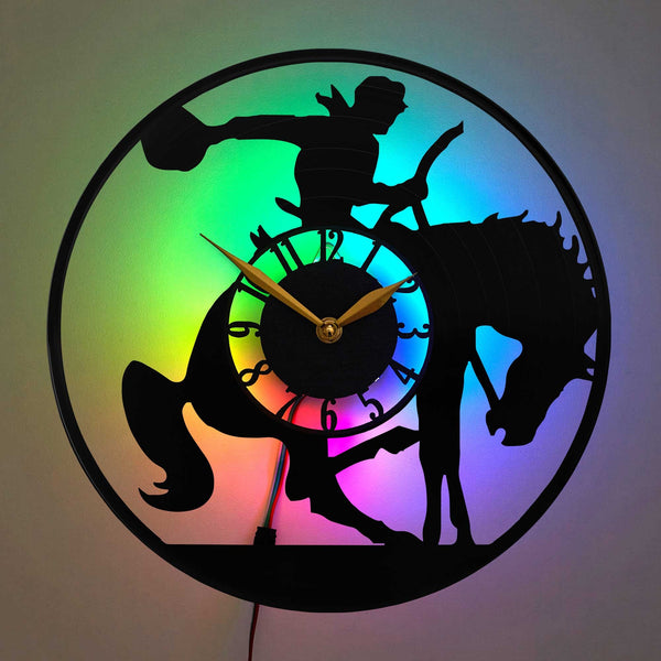Cowboy Clock, Texas Clock, Texas Decor, Cowboy Silhouette Clock, Rodeo Decor, Western Style Decor