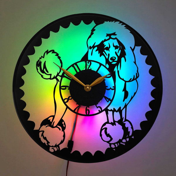 Poodle Clock, Poodle Wall Decor, Poodle Silhouette Design, Dog Themed Decor, Dog Lover Gift, Animal Lover Gift