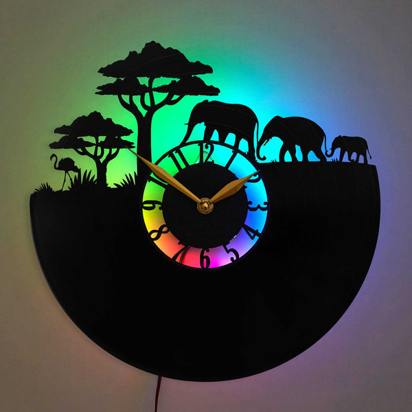 Elephant Clock, Elephant Gift, Safari Clock, Africa Decor