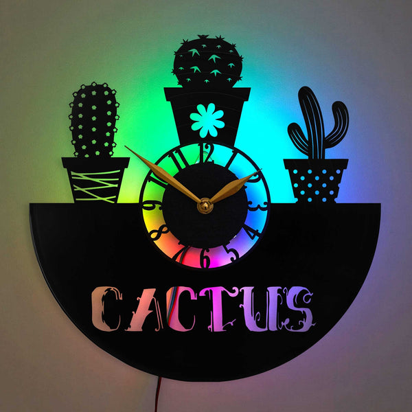 Cactus Wall Clock, Cactus Gift Idea, Cactus Decor, Desert Plant Theme Clock
