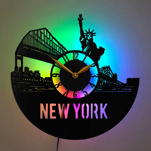 New York Clock, New York Wall Decor, New York Gift Idea, New York Lover Gift, Cityscape Clock, Landmarks Clock, Skyline Clock