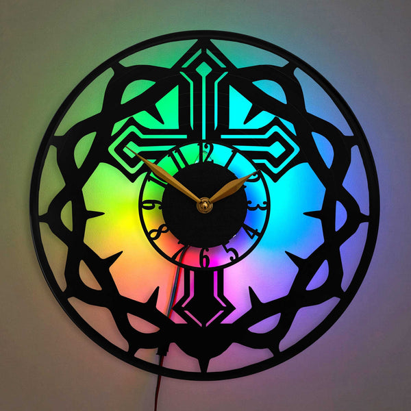 Christian Clock, Cross Clock, Church Decor, Cross Design, Religious Decor