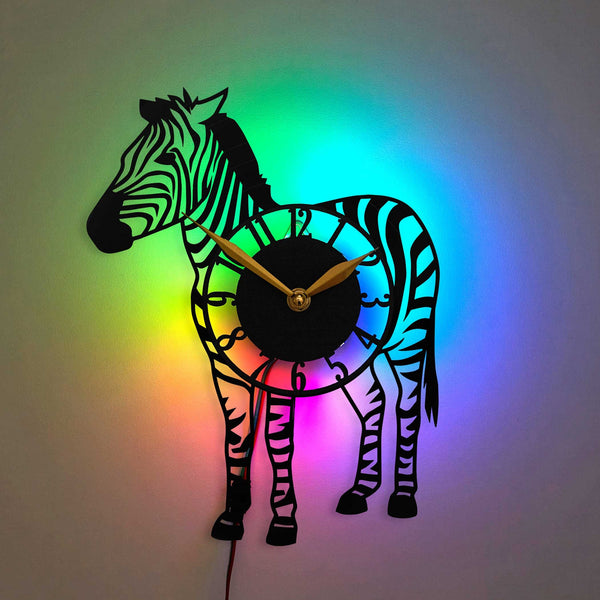 Zebra Wall Clock, Zebra Design Clock, Animal Theme Clock, Wildlife Clock, Animal Lover Clock