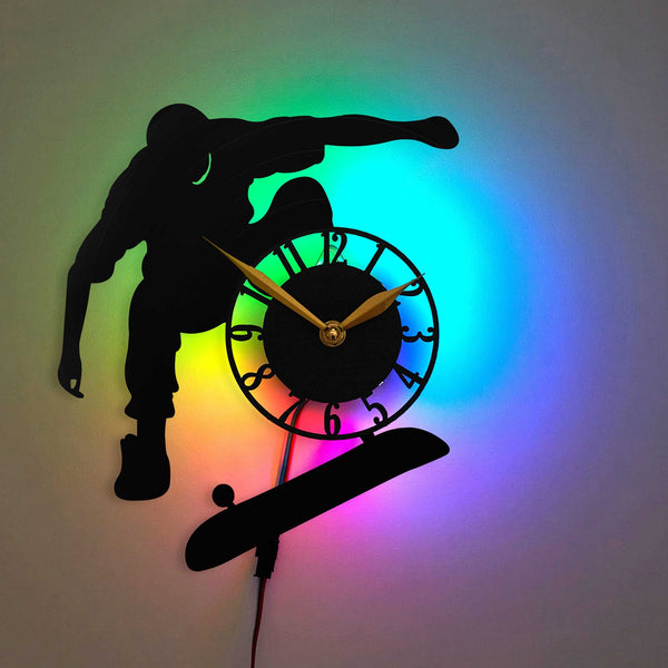 Skateboard Clock , Skate Decor, Winter Sport Clock