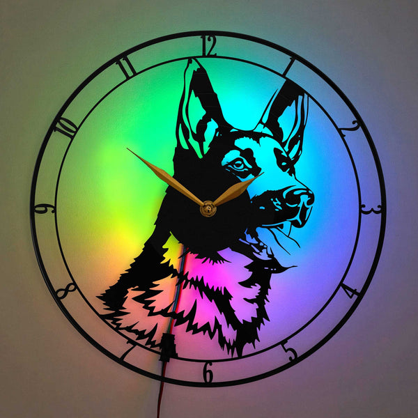 German Shepherd Clock, German Shepherd Gift, Dog Themed Design, Pet Lovers Decor, Animal Lover Gift