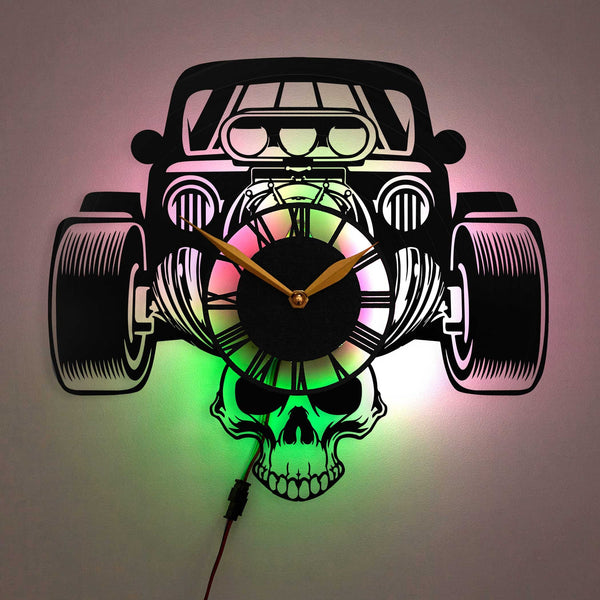 Hot Rod Clock, Hot Rod Shop Signs, Street Rod Lighted Wall Clock, Hot Rod Gifts