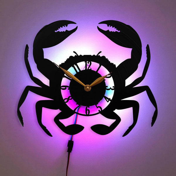 Crab Clock, Crab Decor, Ocean Theme Clock, Sea Creature Clock, Beach Decor Clock, Marine Life Clock, Cute Crab Clock, Animal Wall Clock, Crab