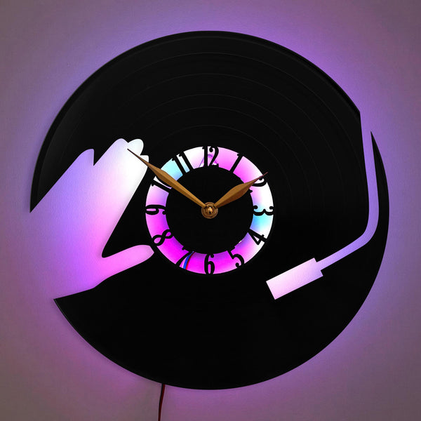 DJ Wall Clock, Music Lover Clock, Turntable Clock, DJ Decor Clock, Music Theme Clock, Retro Music Clock, Record Player Clock