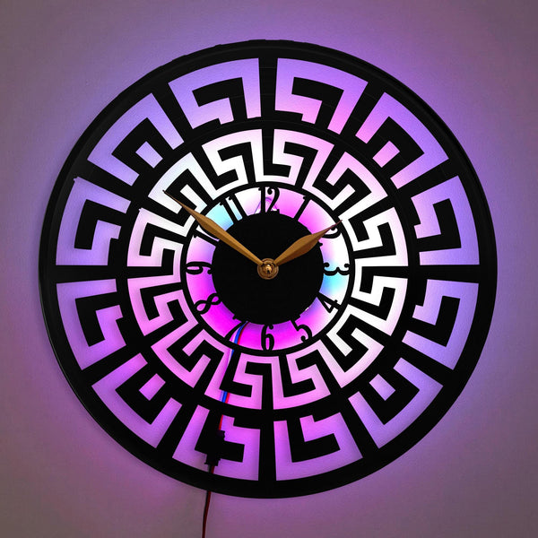 Greek Clock, Greek Gift, Greek Maze Design, Home Decor Clock, Maze