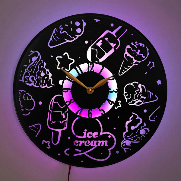 Ice Cream Clock, Ice Cream Decor, Sweet Decor, Kitchen Wall Clock, Cafe Decor, Ice Cream