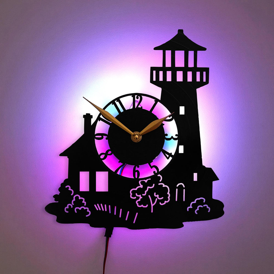 Lighthouse Clock, Lighthouse Design Clock, Home Decor Clock, Modern Lighthouse Clock