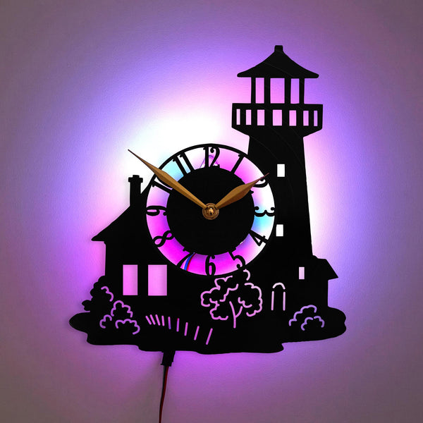 Lighthouse Clock, Lighthouse Design Clock, Home Decor Clock, Modern Lighthouse Clock