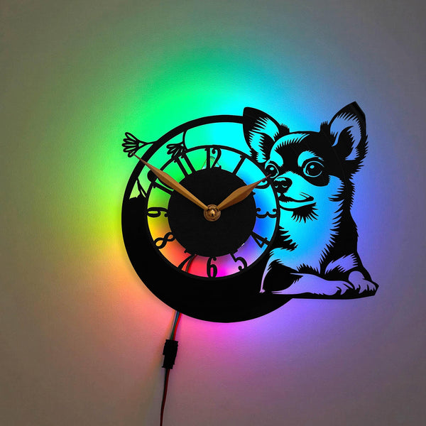 Chihuahua Clock, Dog Theme Clock, Chihuahua Lover Gift, Pet Lover Gift