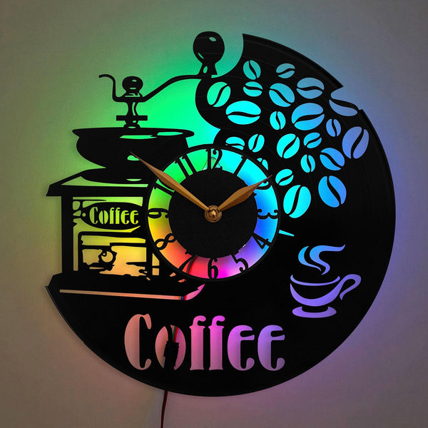 Coffee Clock, Coffee Gift, Coffee Lovers Gift, Kitchen Wall Decor