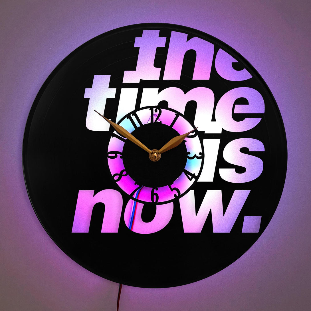 Time Is Now Clock, Motivational Wall Clock, Inspirational Quote Clock, Modern Wall Decor, Positive Message Clock, Gift for Motivation