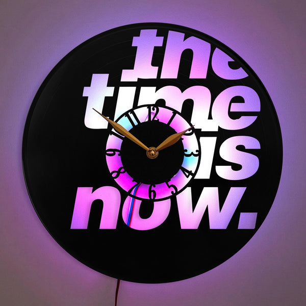 Time Is Now Clock, Motivational Wall Clock, Inspirational Quote Clock, Modern Wall Decor, Positive Message Clock, Gift for Motivation