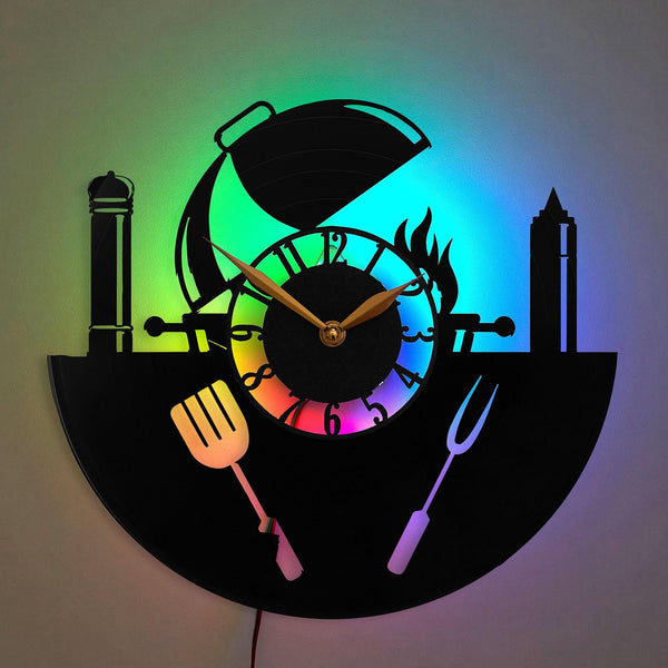 Barbecue Wall Clock, Grill Wall Clock, Barbecue Lover Gift