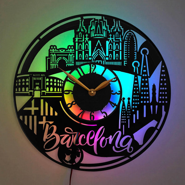 Barcelona Clock, Barcelona Gift, Cityscape Clock, Architecture Clock