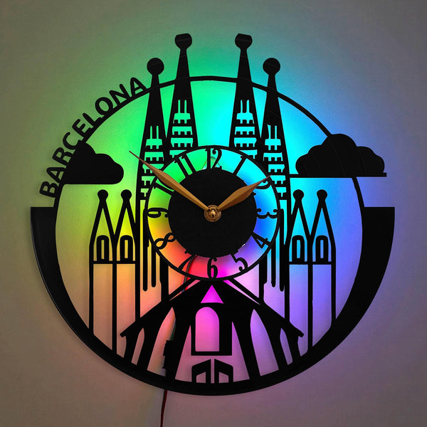 Barcelona Clock, Cityscape Clock, Architecture Clock