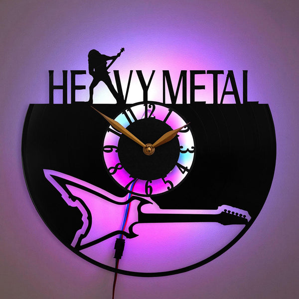 Heavy Metal Clock, Guitar Clock, Rock Wall Clock, Guitar Decor, Music Wall Clock, Musician Gift, Rock and Roll Decor, Heavy Metal