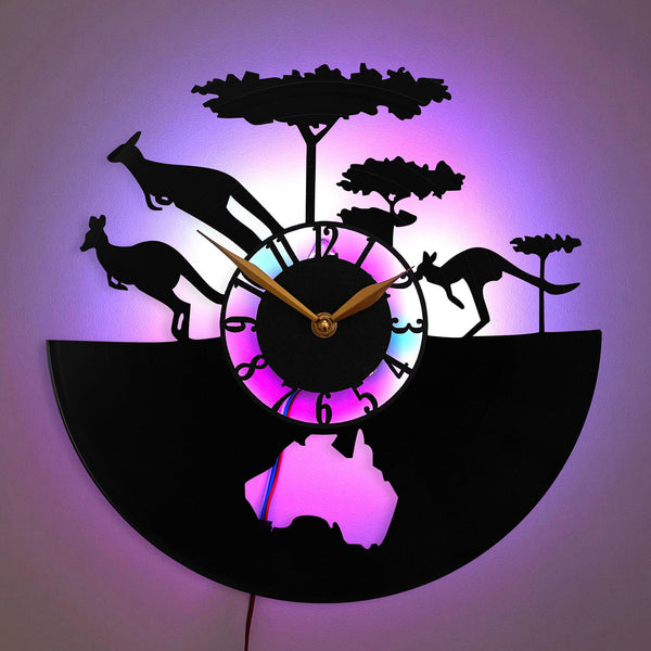 Kangaroo Clock, Kangaroo Gift, Australia Wall Clock, Wildlife Wall Decor, Kangaroo Design Clock, Wildlife Art Clock, Nature Scene Clock