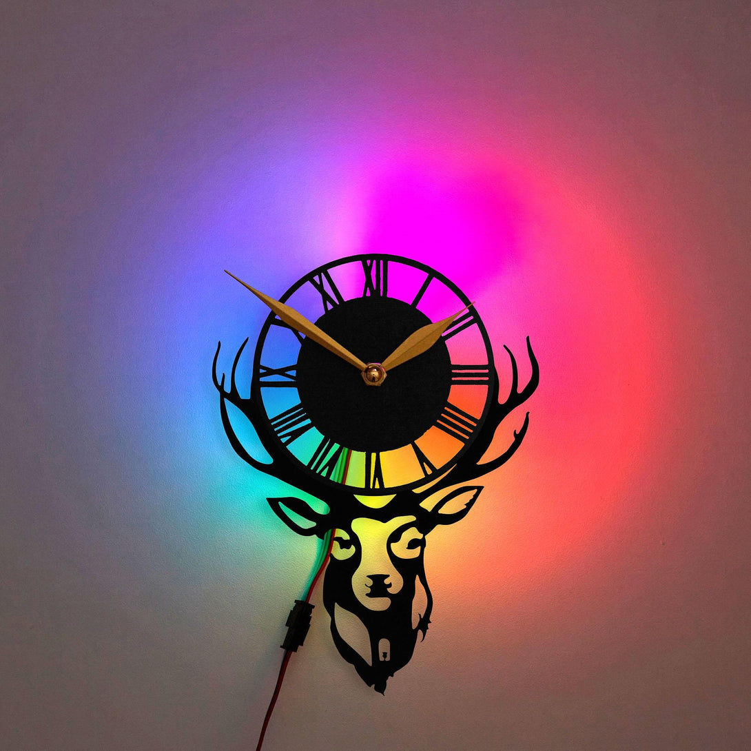 Deer Clock, Animal Wall Decor, Nature Inspired Clock, Forest Themed Clock, Woodland Clock, Deer, Nature, Forest