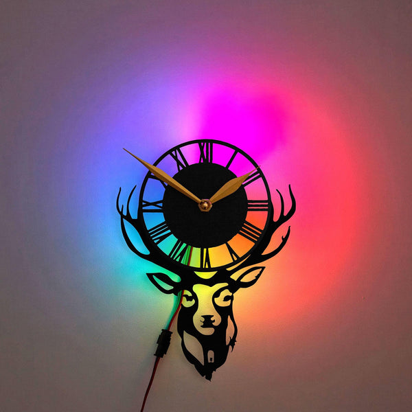 Deer Clock, Animal Wall Decor, Nature Inspired Clock, Forest Themed Clock, Woodland Clock, Deer, Nature, Forest