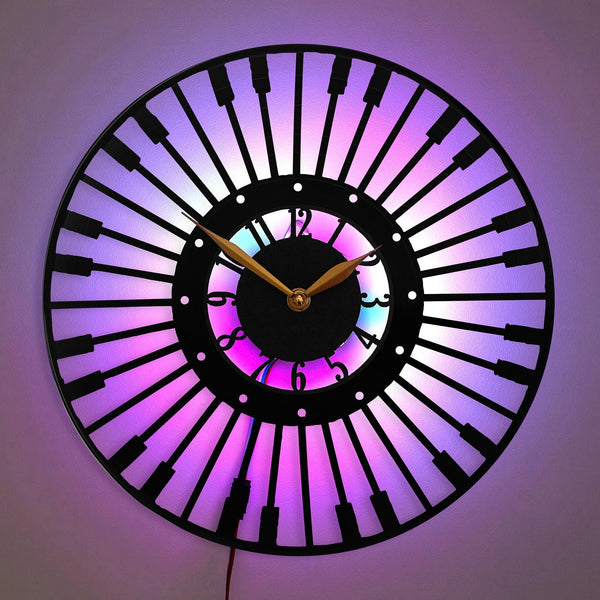 Piano Clock, Piano Decor, Musical Clock, Music Decor, Piano Art Clock, Musician Gift, Home Studio Decor, Piano