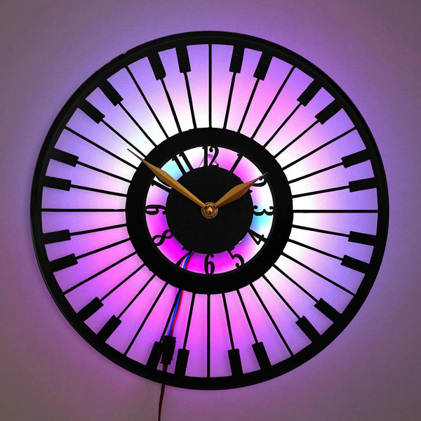 Piano Clock, Musical Wall Clock, Music Decor, Piano Art Clock, Musician Gift, Home Studio Decor, Piano