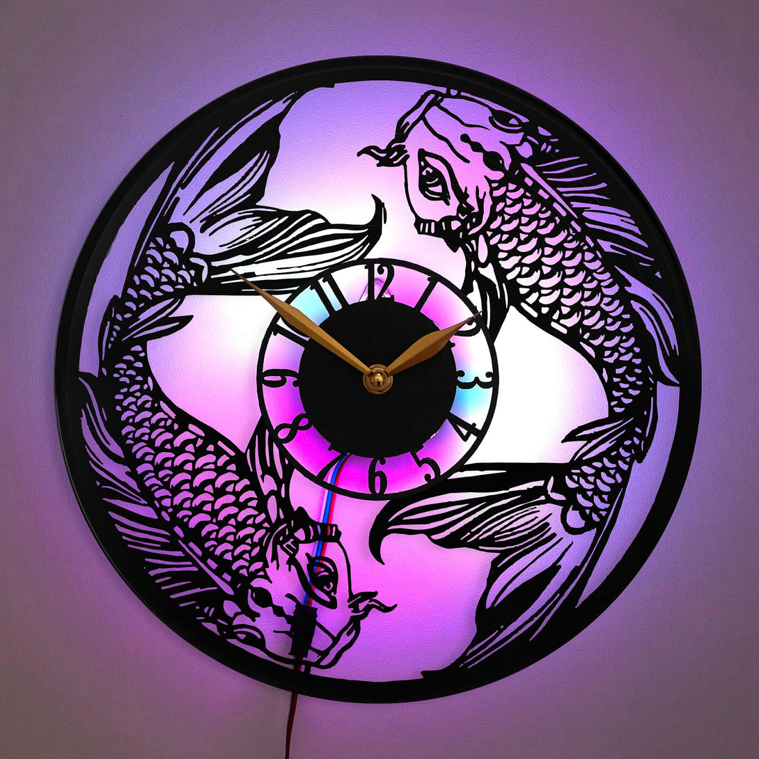 Pisces Clock, Aquarium Decor, Fish Lover Gift, Astrological Gift, Horoscope Decor, Zodiac Sign, Pisces