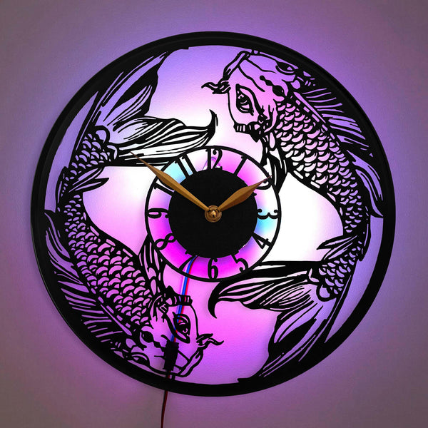 Pisces Clock, Aquarium Decor, Fish Lover Gift, Astrological Gift, Horoscope Decor, Zodiac Sign, Pisces