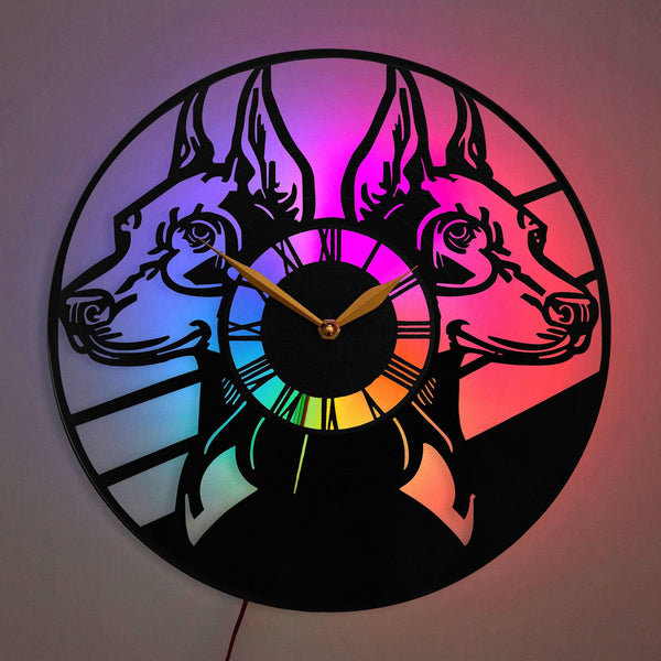 Doberman Clock, Dog Inspired Clock, Dog Lover Decor, Animal Lovers Gift, Home Decor Clock, Doberman, Dog