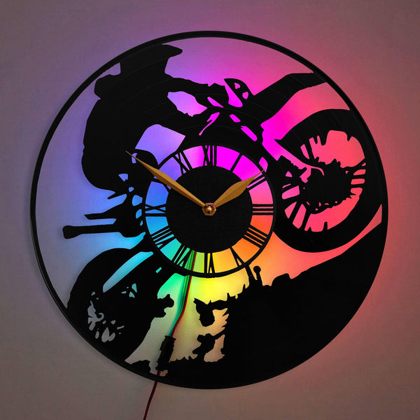 Dirtbike Clock, Motocross Wall Clock, Motorcycle Racing Clock, Extreme Sports Wall Art, Dirtbike, Motorcycle