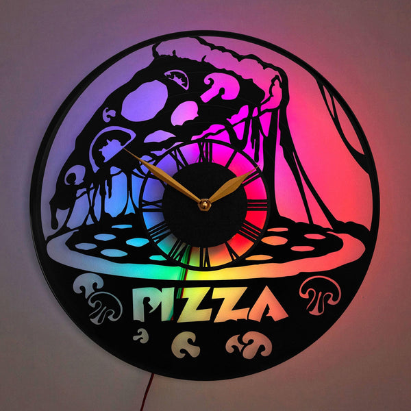 Pizza Clock, Pizza Lover Decor, Fun Kitchen Clock, Novelty Pizza Clock, Gift for Pizza Lover, Kitchen Clock, Pizza, Food, Kitchen