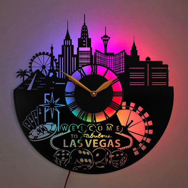 Las Vegas Clock, Vegas Themed Decor, Travel Themed Clock, Casino Decor, Casino Lover Gift, Las Vegas Decor, Las Vegas, Casino, Adventure