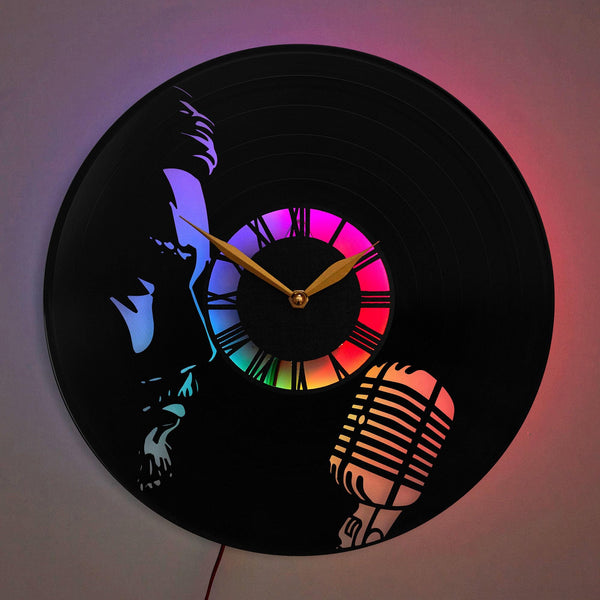 Karaoke Clock, Karaoke Gift, Music Lover Decor, Microphone Clock, Retro Music Clock, Musician Gift Idea, Karaoke, Music