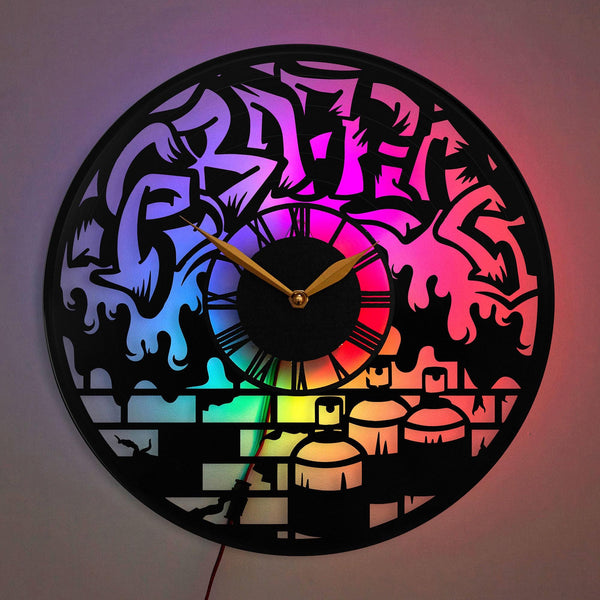 Graffiti Clock, Street Art Clock, Urban Decor, Graffiti, Urban