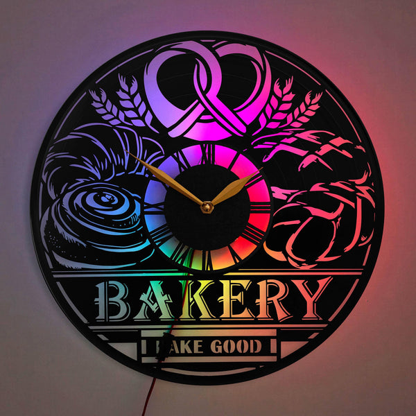 Food Clock, Food Decor, Bakery Clock, Bakery Kitchen Wall Art, Decorative Clock for Bakers, Bakery