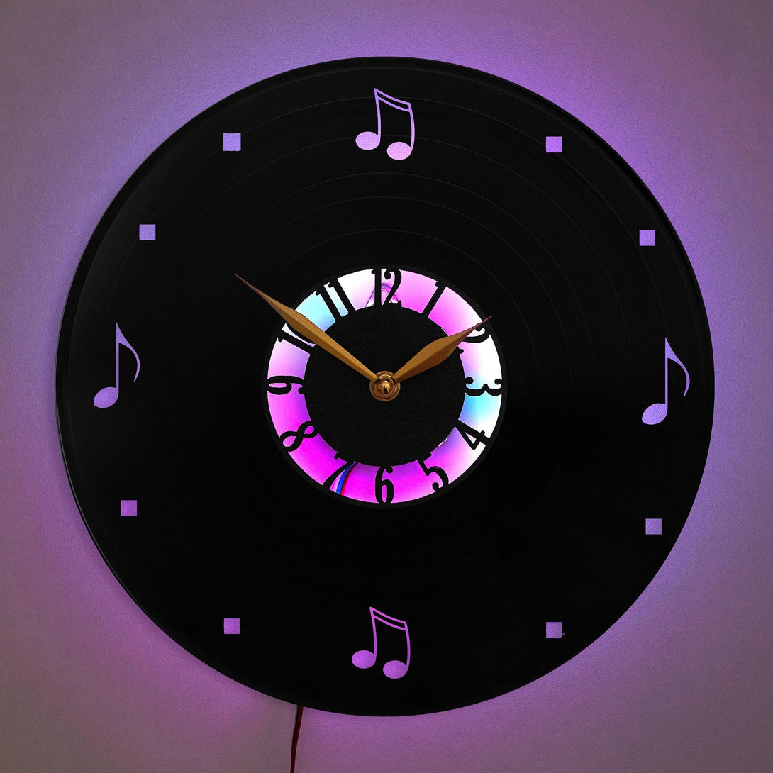 Music Clock, Music Gift, Music Note Decor, Music Notes Wall Clock, Music Room Art, Minimalist Music Clock, Music Lover Gift
