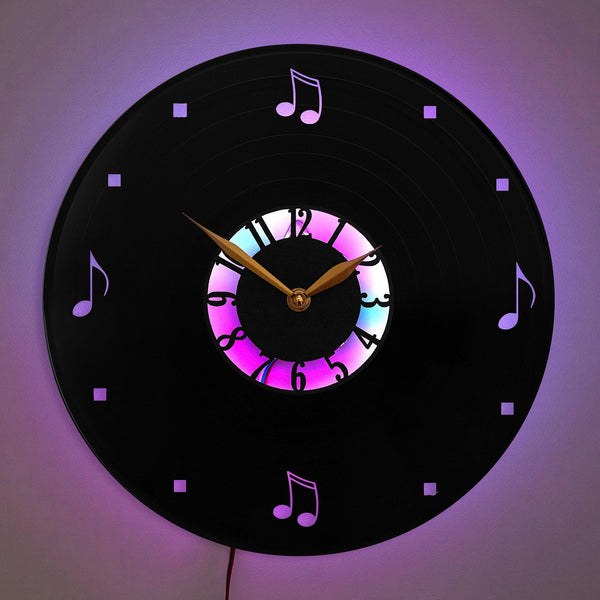 Music Clock, Music Gift, Music Note Decor, Music Notes Wall Clock, Music Room Art, Minimalist Music Clock, Music Lover Gift