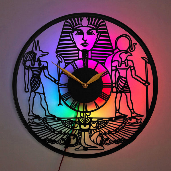 Egyptian Wall Clock, Ancient Egypt Clock, Pharaoh Clock, Egyptian Art Clock, Egypt Decor, Egypt Lover Gift, Egypt