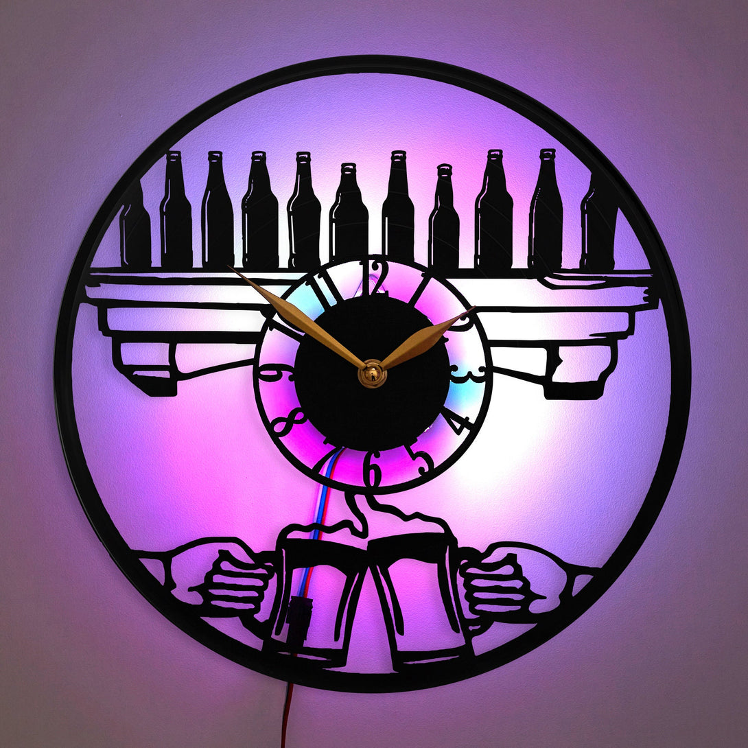 Beer Wall Clock, Beer Gift, Pub Decor Clock, Cheers Clock Design, Party Decor Clock, Beer
