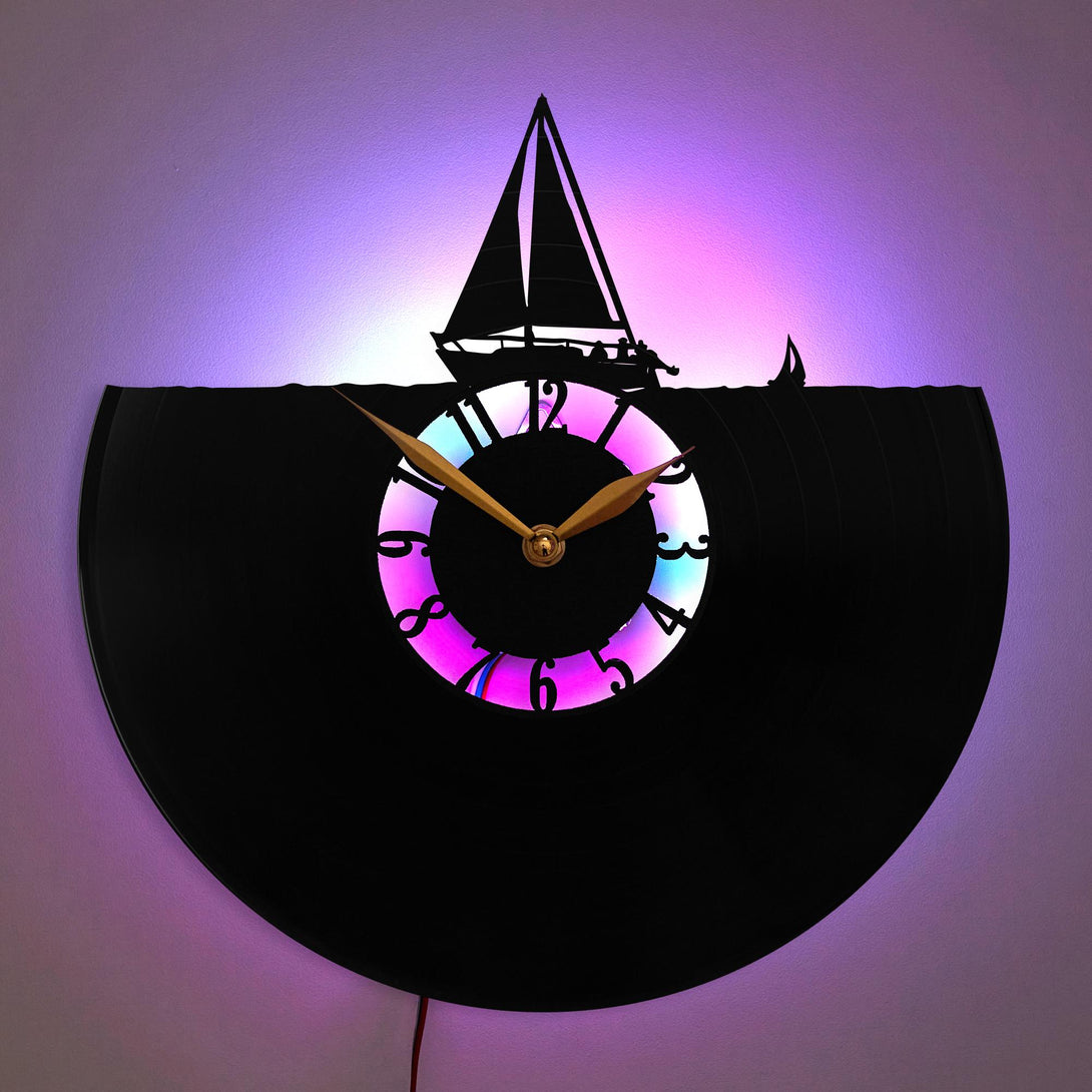 Boat Wall Clock, Boat Gift, Sailboat Wall Clock, Nautical Decor Clock, Ocean Theme Clock, Maritime Wall Art Clock, Nautical Gifts, Boat