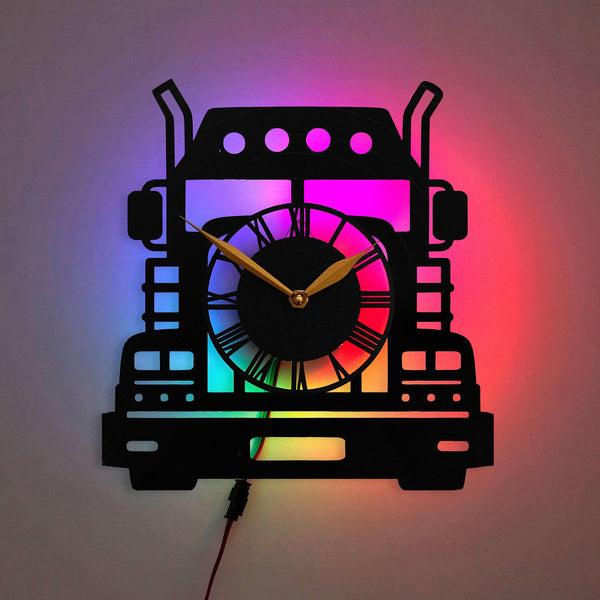 Truck Clock, Freightliner Wall Clock, Big Rig Wall Decor, Truck Driver Gift Idea, Car Lovers Gift, Truck