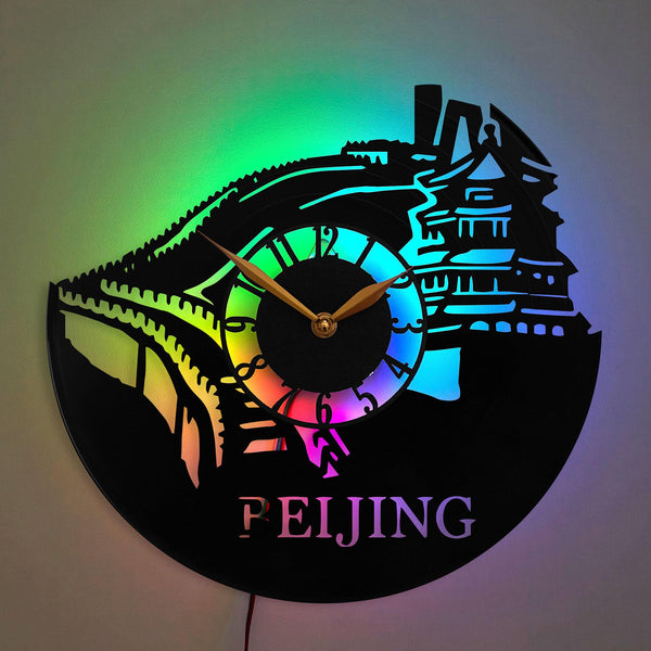 Beijing Clock, Beijing Skyline Clock, Great Wall of China Clock, Traditional Architecture Clock