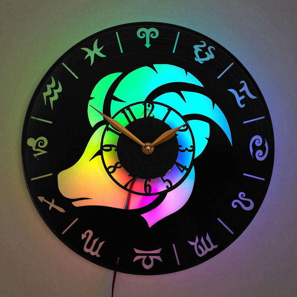 Capricorn Clock, Capricorn Zodiac Sign Wall Clock